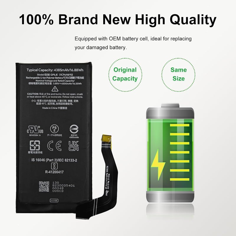 MAXSHARKS New Upgraded Battery for Pixel 7A, GP5JE Replacement Battery Compatible with Pixel 7A GWKK3, GHL1X, G0DZQ, G82U8, with Repair Tools & Instruction - Image 2